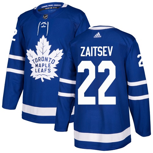 Adidas Men Toronto Maple Leafs 22 Nikita Zaitsev Blue Home Authentic Stitched NHL Jersey